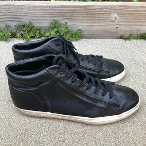 VINCE Fynn Glove Sneakers 12 M Men's Lace Up Black Shoes Mid Top Leather